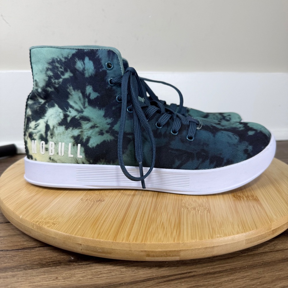 NOBULL High Top Trainer Womens 9 Mens 7.5 Blue Green Tie Dye Gymwear Training